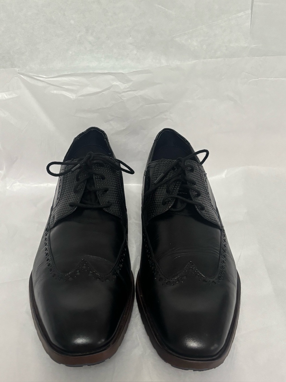 Men's STACY ADAMS Black Wingtip Lace-Up Dress Shoes